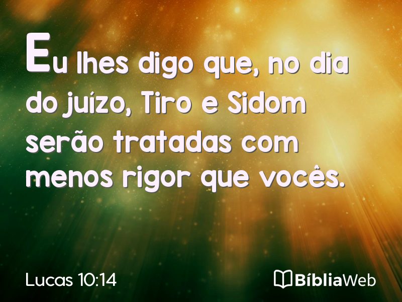 Lucas 10:14 em imagem para compartilhar