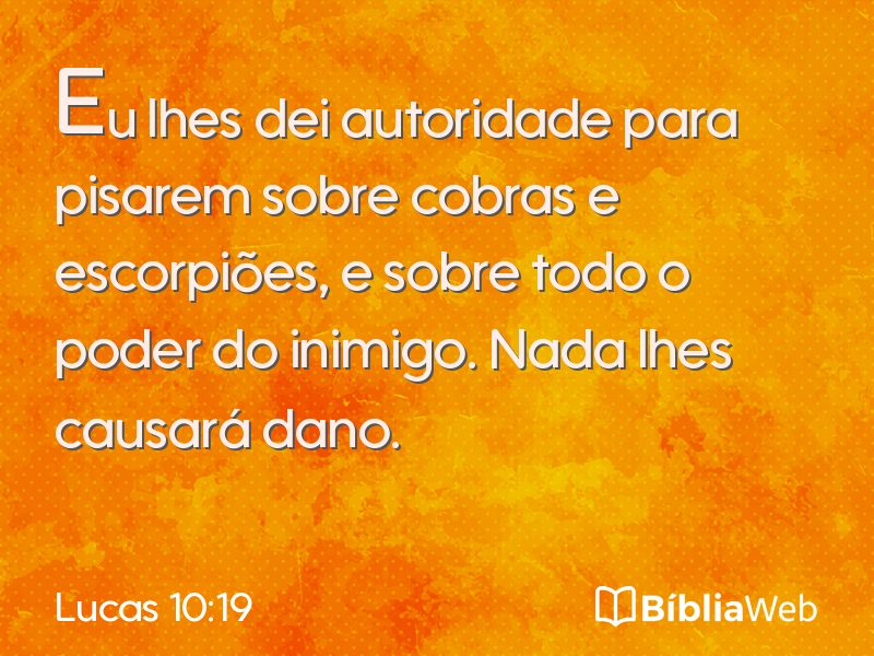 Lucas 10:19 em imagem para compartilhar