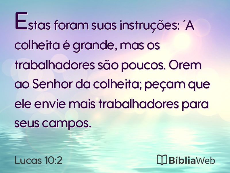 Lucas 10:2 em imagem para compartilhar