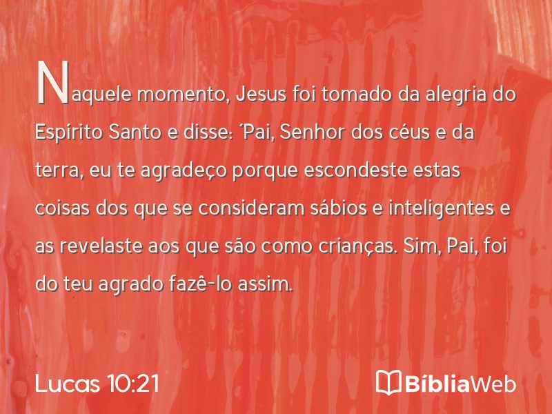 Lucas 10:21 em imagem para compartilhar