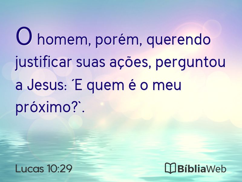 Lucas 10:29 em imagem para compartilhar
