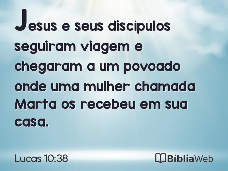 Lucas 10:38 em imagem para compartilhar