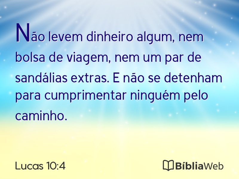 Lucas 10:4 em imagem para compartilhar