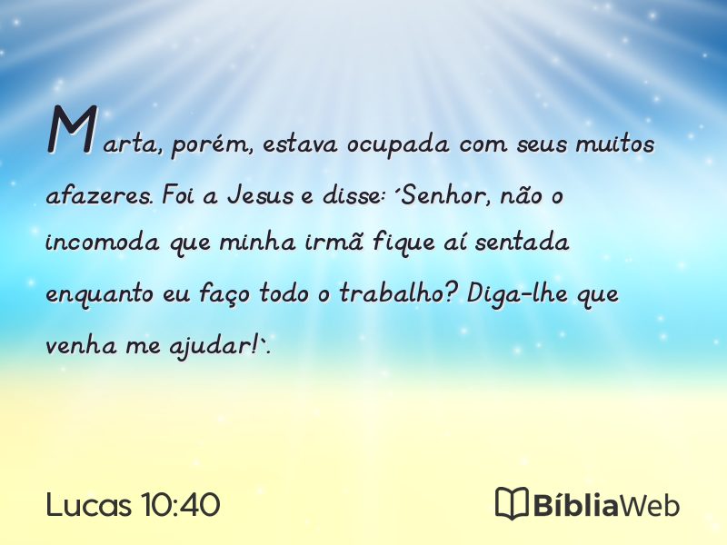 Lucas 10:40 em imagem para compartilhar