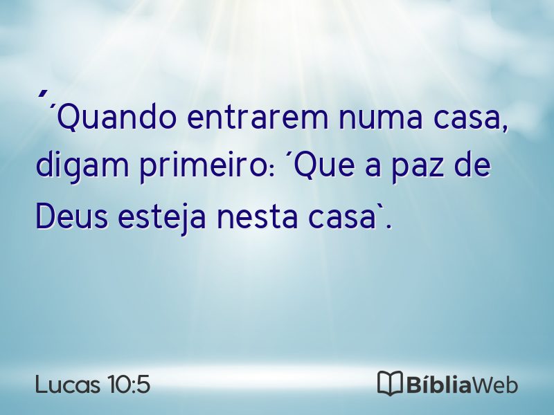 Lucas 10:5 em imagem para compartilhar