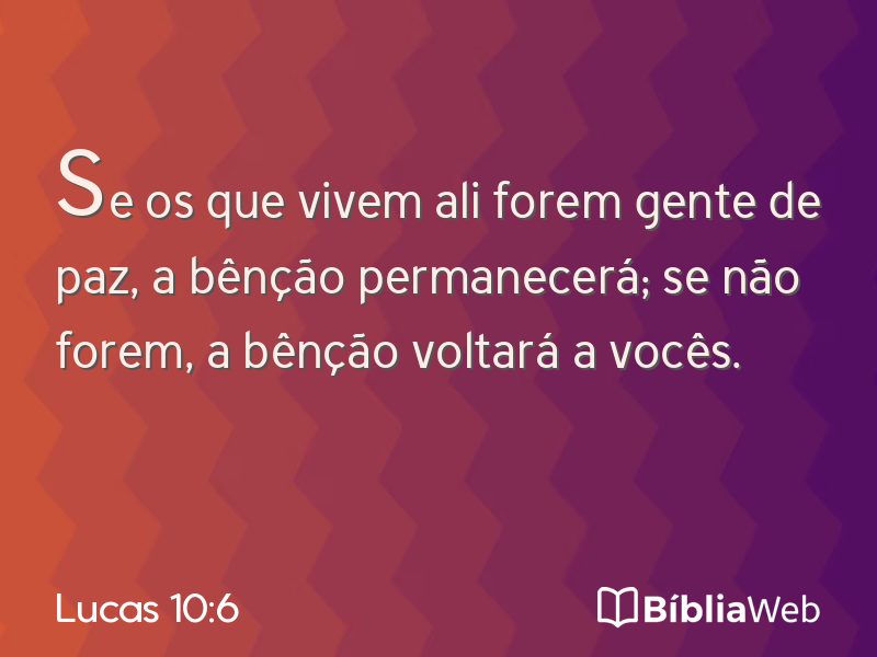 Lucas 10:6 em imagem para compartilhar