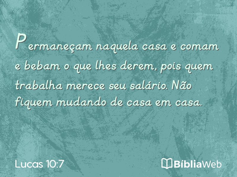 Lucas 10:7 em imagem para compartilhar