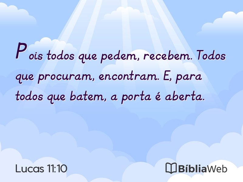 Lucas 11:10 em imagem para compartilhar