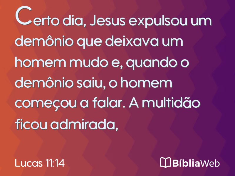 Lucas 11:14 em imagem para compartilhar