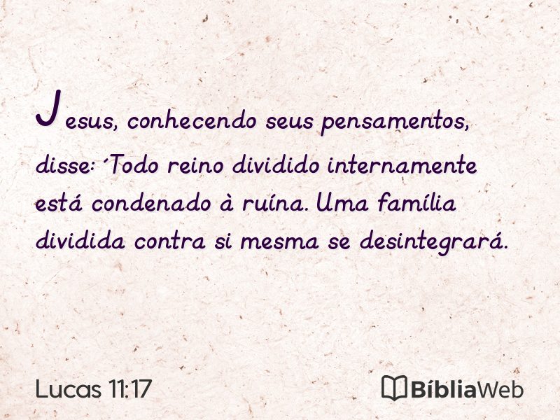 Lucas 11:17 em imagem para compartilhar
