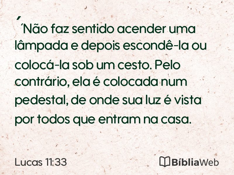 Lucas 11:33 em imagem para compartilhar