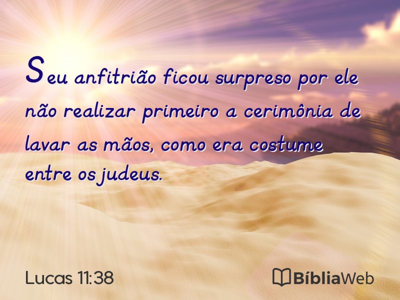 Lucas 11:38 em imagem para compartilhar