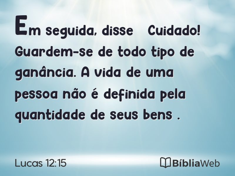 Lucas 12:15 em imagem para compartilhar