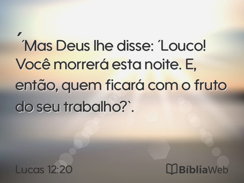 Lucas 12:20 em imagem para compartilhar