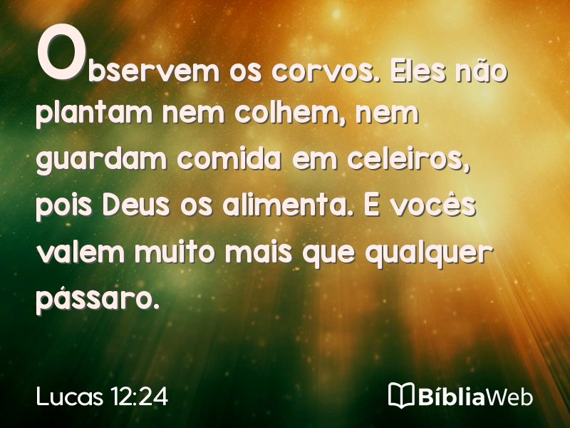 Lucas 12:24 em imagem para compartilhar