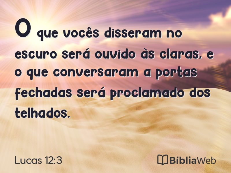 Lucas 12:3 em imagem para compartilhar
