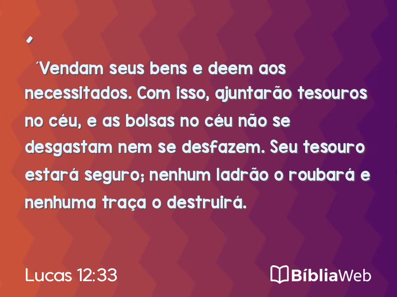 Lucas 12:33 em imagem para compartilhar