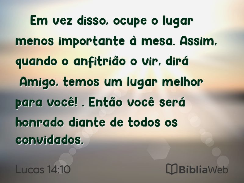 Lucas 14:10 em imagem para compartilhar