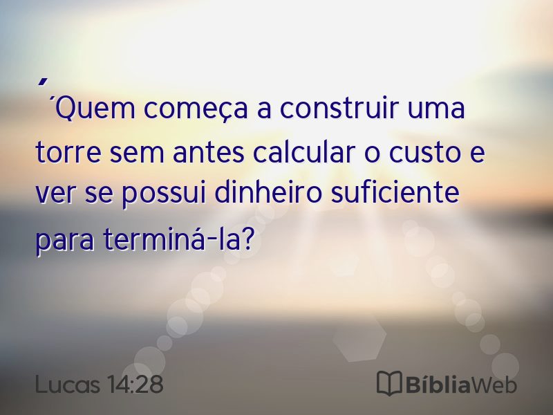 Lucas 14:28 em imagem para compartilhar