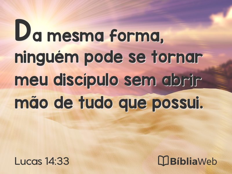 Lucas 14:33 em imagem para compartilhar