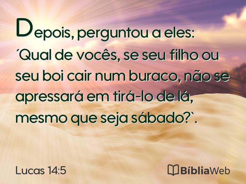 Lucas 14:5 em imagem para compartilhar