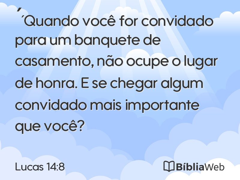 Lucas 14:8 em imagem para compartilhar