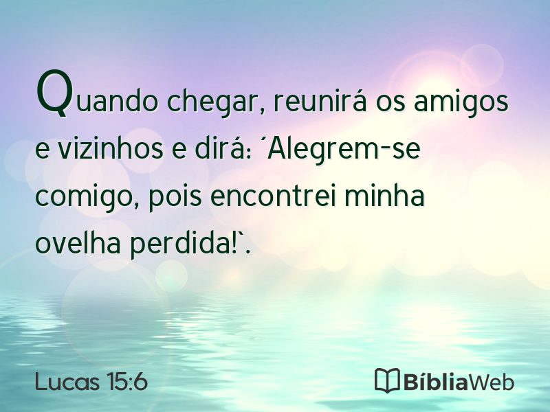 Lucas 15:6 em imagem para compartilhar