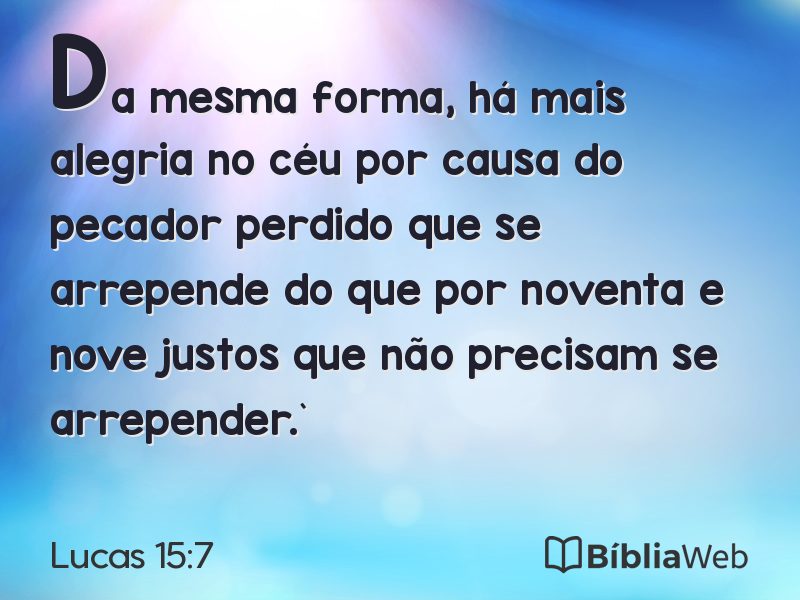 Lucas 15:7 em imagem para compartilhar