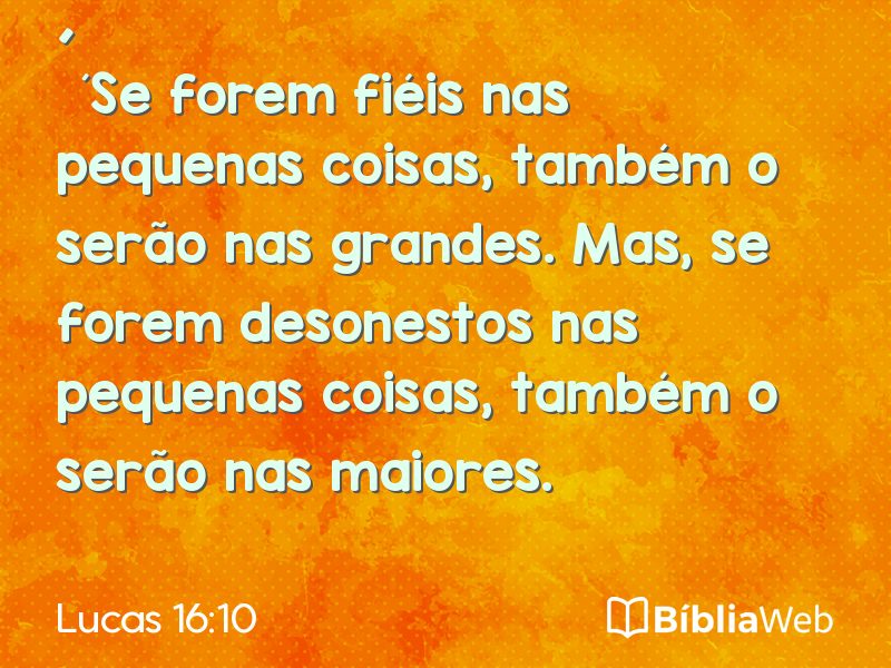 Lucas 16:10 em imagem para compartilhar