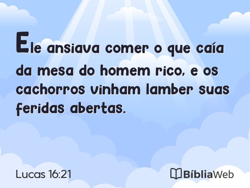 Lucas 16:21 em imagem para compartilhar