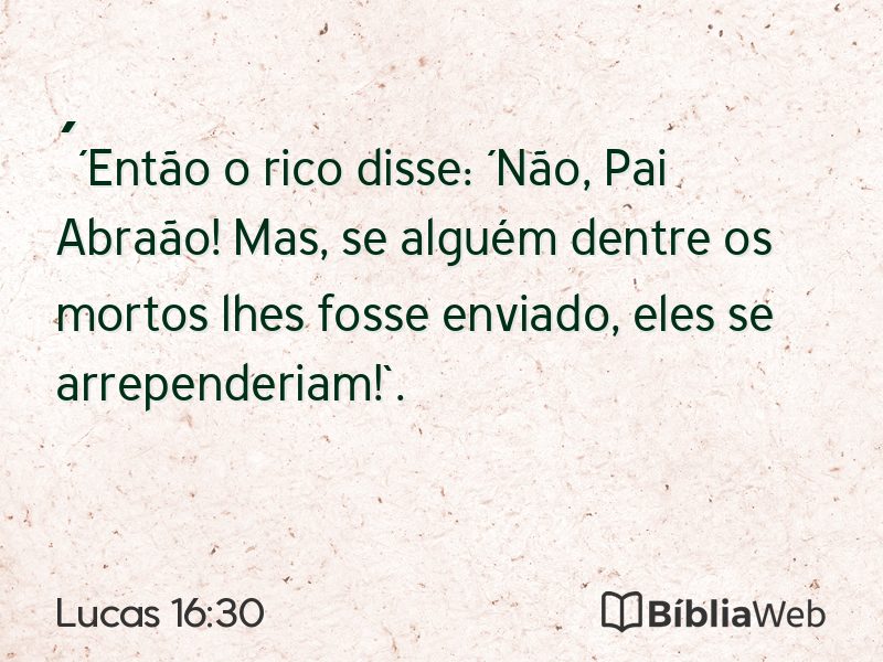 Lucas 16:30 em imagem para compartilhar