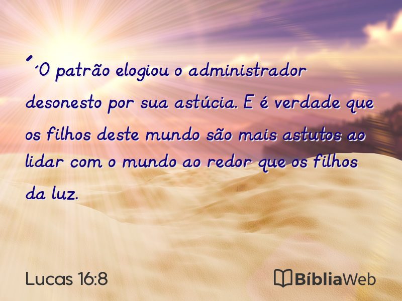 Lucas 16:8 em imagem para compartilhar
