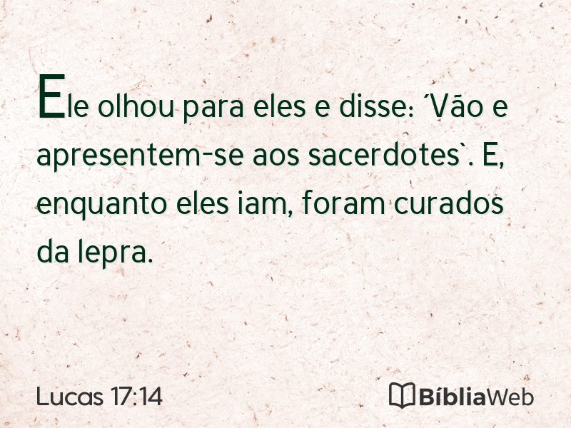Lucas 17:14 em imagem para compartilhar