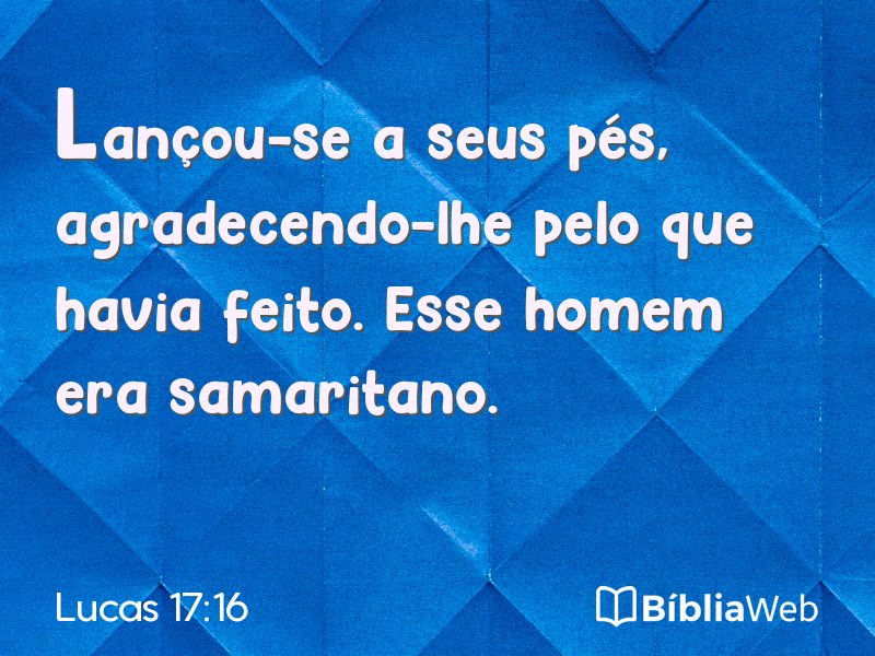 Lucas 17:16 em imagem para compartilhar