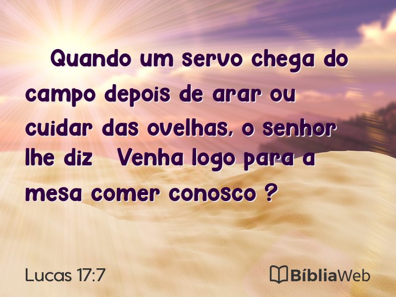 Lucas 17:7 em imagem para compartilhar