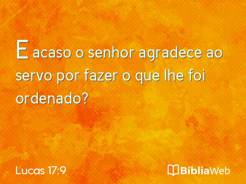 Lucas 17:9 em imagem para compartilhar