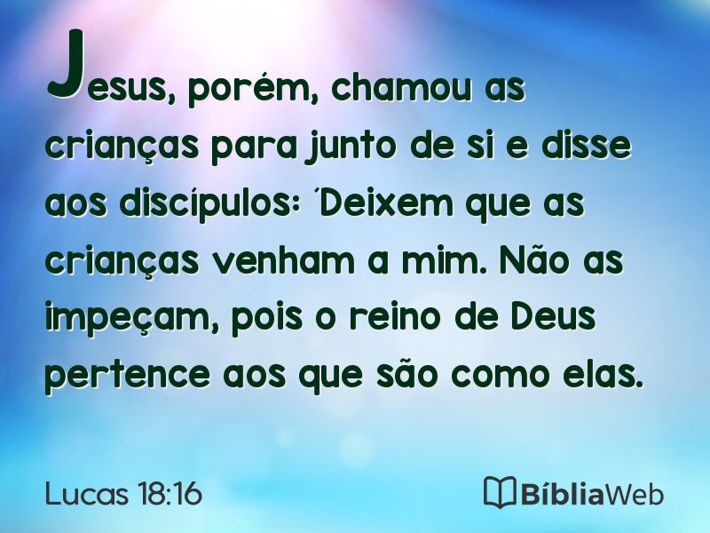 Lucas 18:16 em imagem para compartilhar