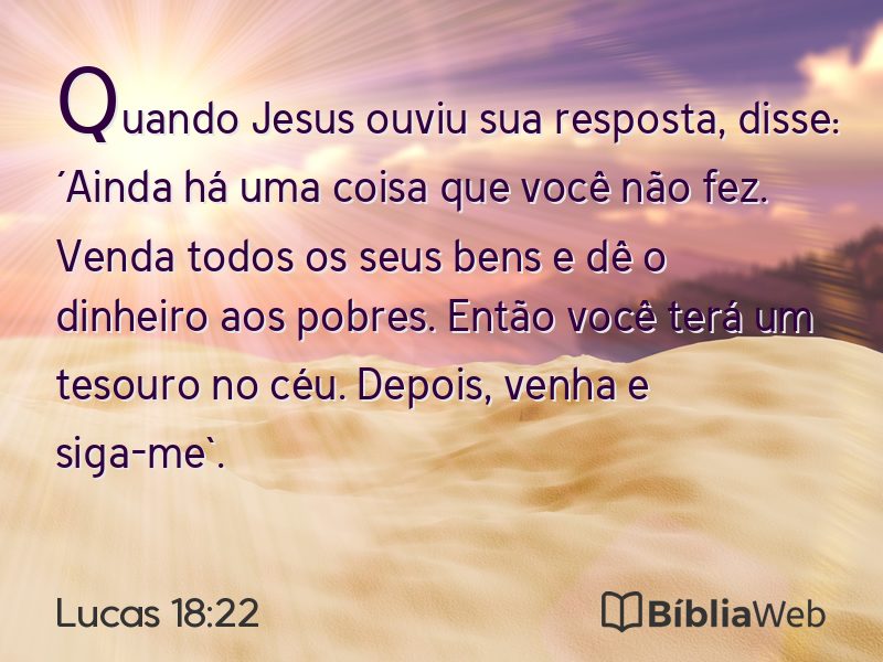 Lucas 18:22 em imagem para compartilhar