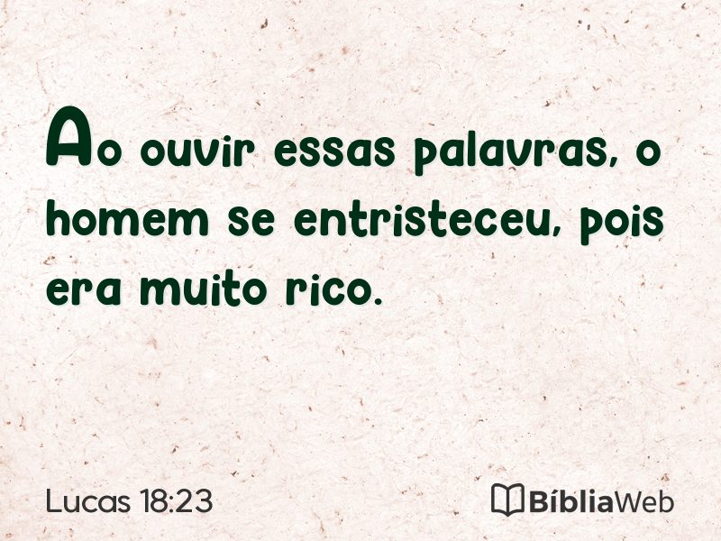 Lucas 18:23 em imagem para compartilhar