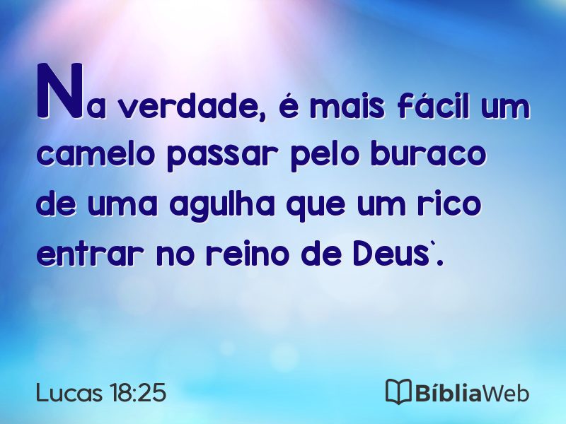 Lucas 18:25 em imagem para compartilhar