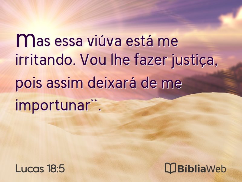 Lucas 18:5 em imagem para compartilhar