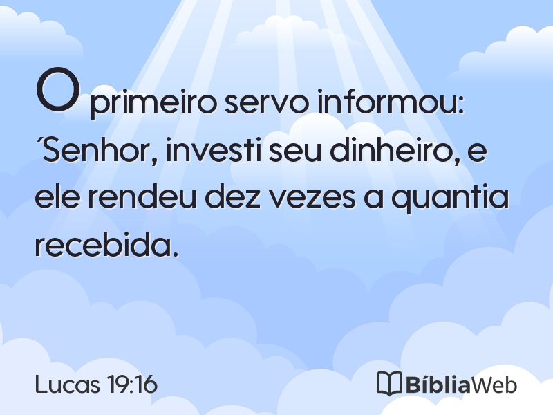 Lucas 19:16 em imagem para compartilhar