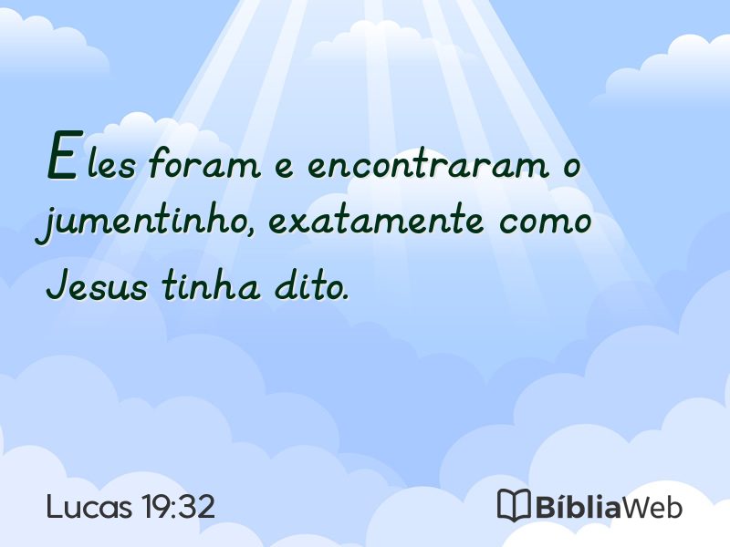 Lucas 19:32 em imagem para compartilhar