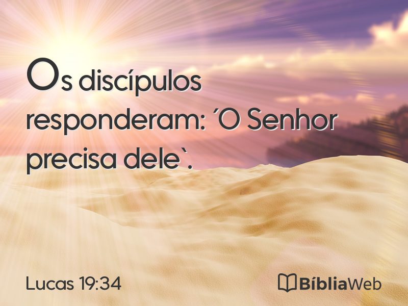 Lucas 19:34 em imagem para compartilhar