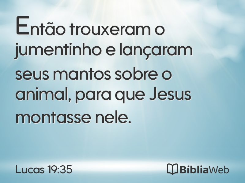 Lucas 19:35 em imagem para compartilhar