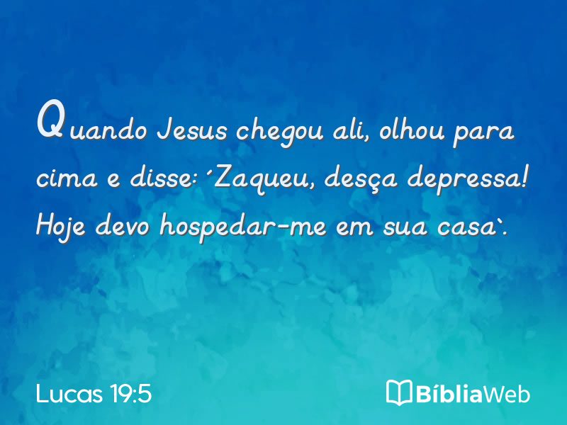 Lucas 19:5 em imagem para compartilhar