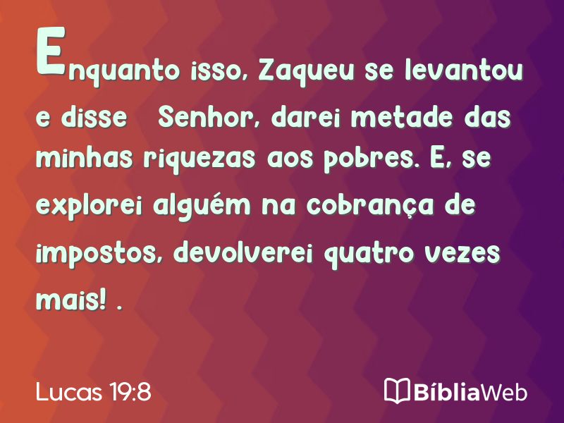 Lucas 19:8 em imagem para compartilhar