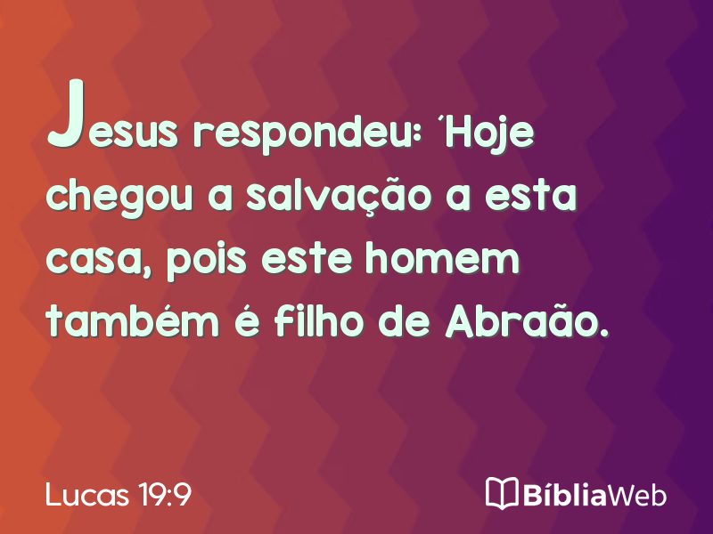 Lucas 19:9 em imagem para compartilhar