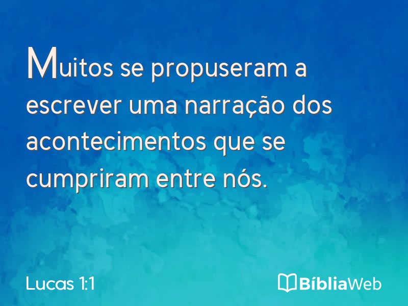 Lucas 1:1 em imagem para compartilhar
