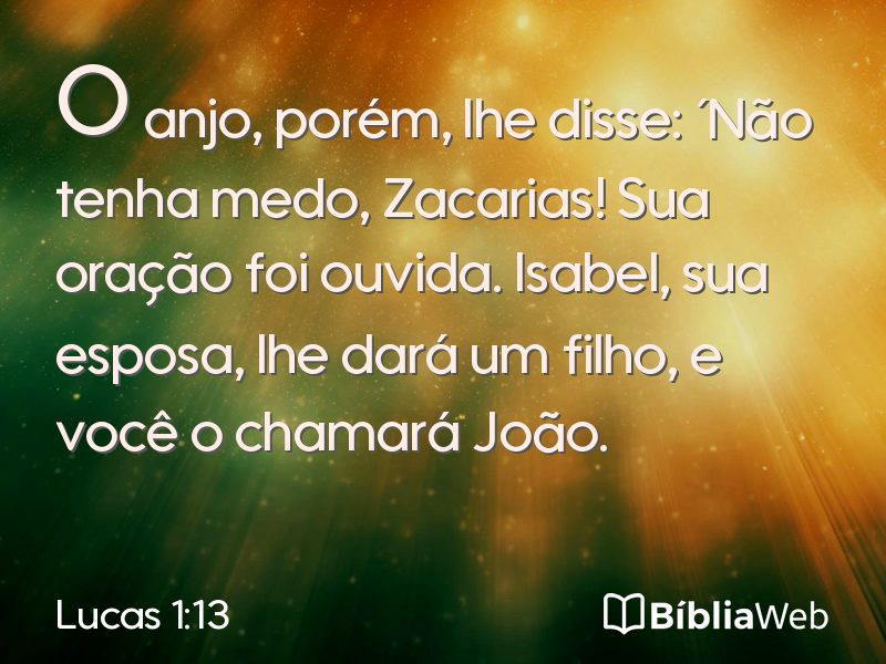 Lucas 1:13 em imagem para compartilhar